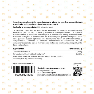 Creatina Monohidratada Tropical Creavitalis + DigeZyme® | Labmoment