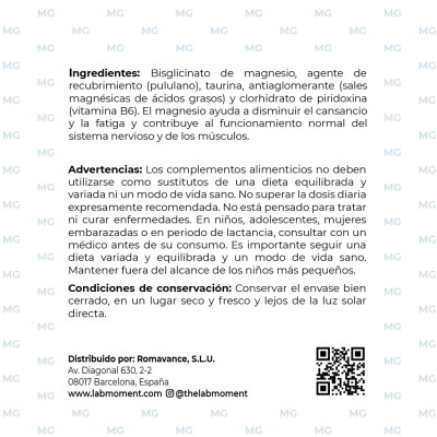 Bisglicinato de Magnesio | Alta Absorción + B6 y Taurina | Labmoment®
