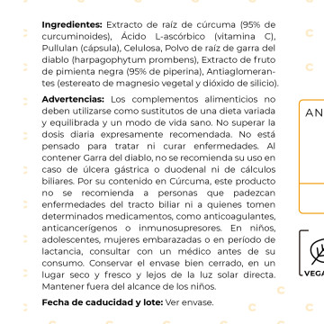 Lab-cúrcuma 175mg | Antiinflamatorio Natural en Cápsulas | 60 Caps
