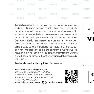 Vitamina D3 + K2 MK7 | Refuerzo Inmunitario y Salud Ósea