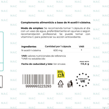 NAC 600 mg | Antioxidante potente y detox natural