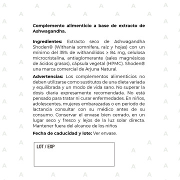 Ashwagandha Shoden® 240 mg | Reducción de Estrés y Mejora del Sueño