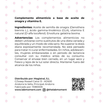 Aceite de Onagra + Vitamina E | 500mg | 400 Softgels