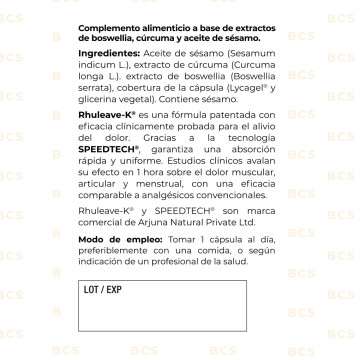 Pain-K con Rhuleave-K™ | Alivio Natural del Dolor en 1 Hora